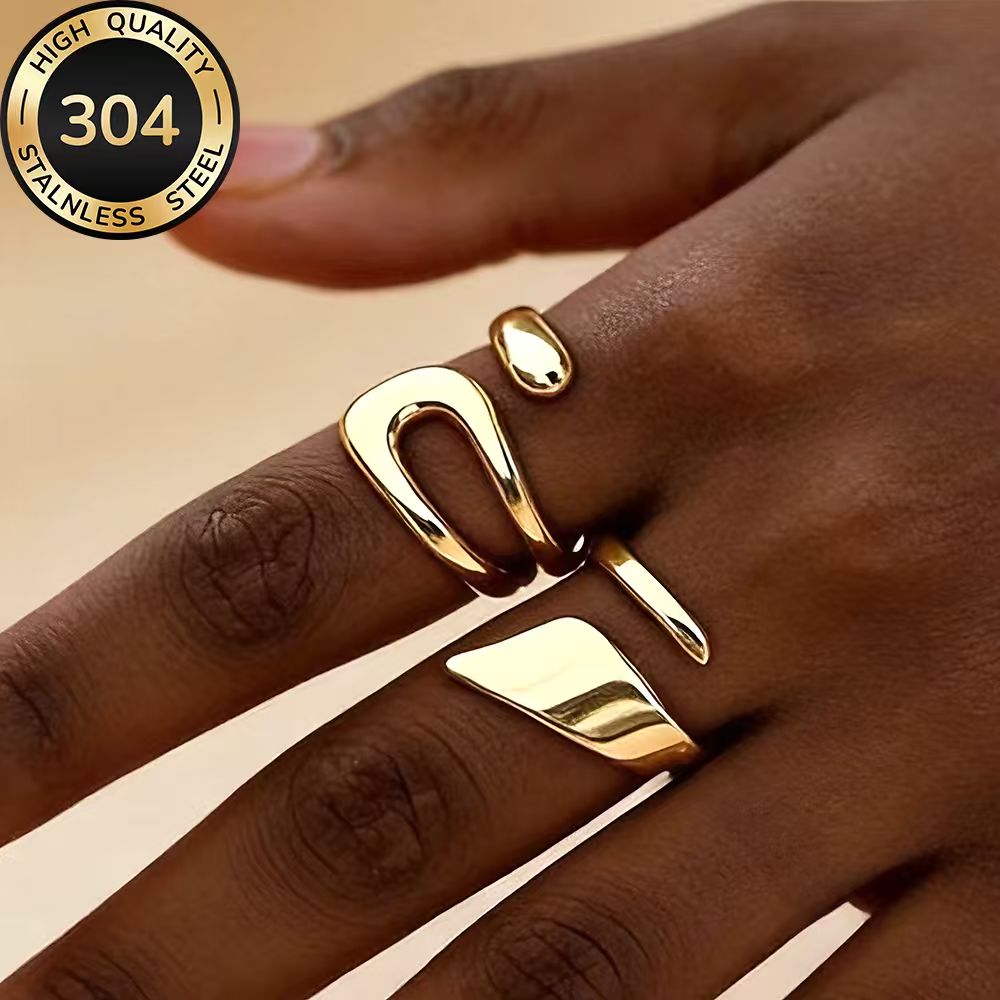 2pcs High-Quality Hypoallergenic Stainless Steel Stackable Rings